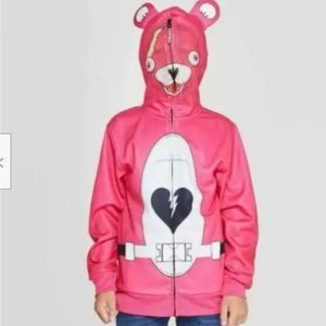 NWT Girls Cosplay Fortnite Cuddle Team Zip Up Hoodie Size Medium‎ Bright Pink